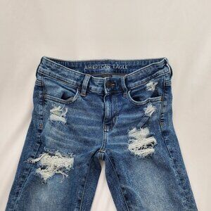 American Eagle Super Stretch distressed Jeggings - Size 4